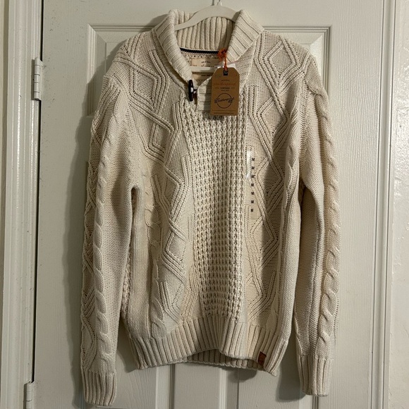 NewWeatherproof Vintage Fisherman Toggle Knit Shawl Neck Sweater Men’s M - Picture 2 of 5